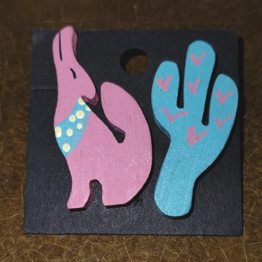 Coyote and Cactus Earrings